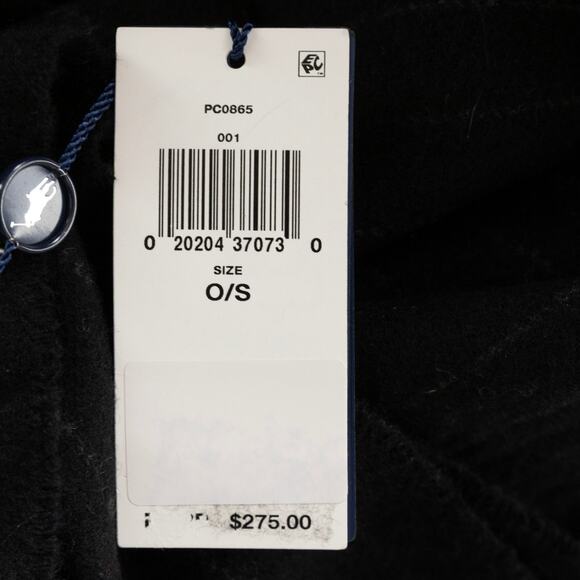 Polo Ralph Lauren Men Chalk Stripe Scarf Black One Size - Picture 4 of 4